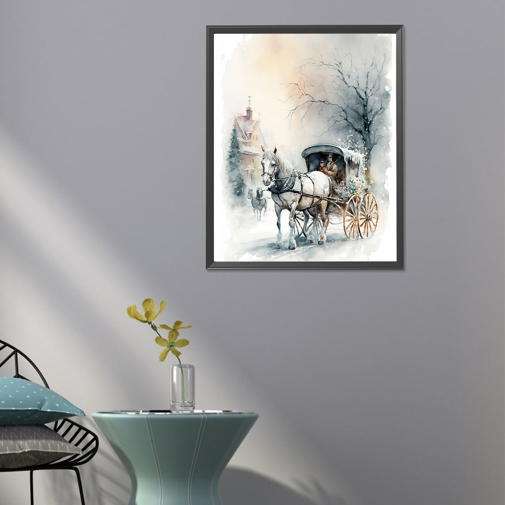 Snow Carriage - Full Round Drill Diamond Painting 40*50CM