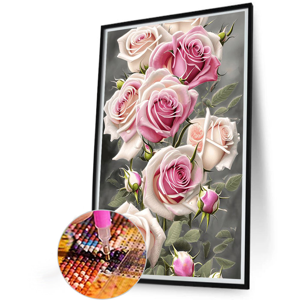 Pale Pink Rose - Full Round Drill Diamond Painting 40*60CM