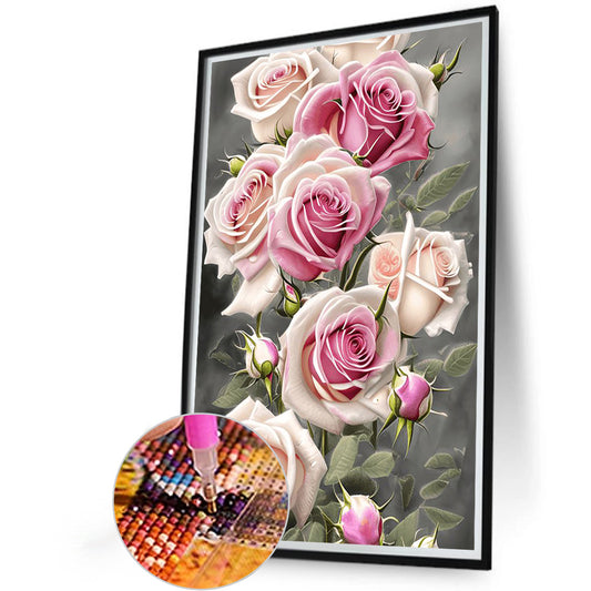 Pale Pink Rose - Full Round Drill Diamond Painting 40*60CM