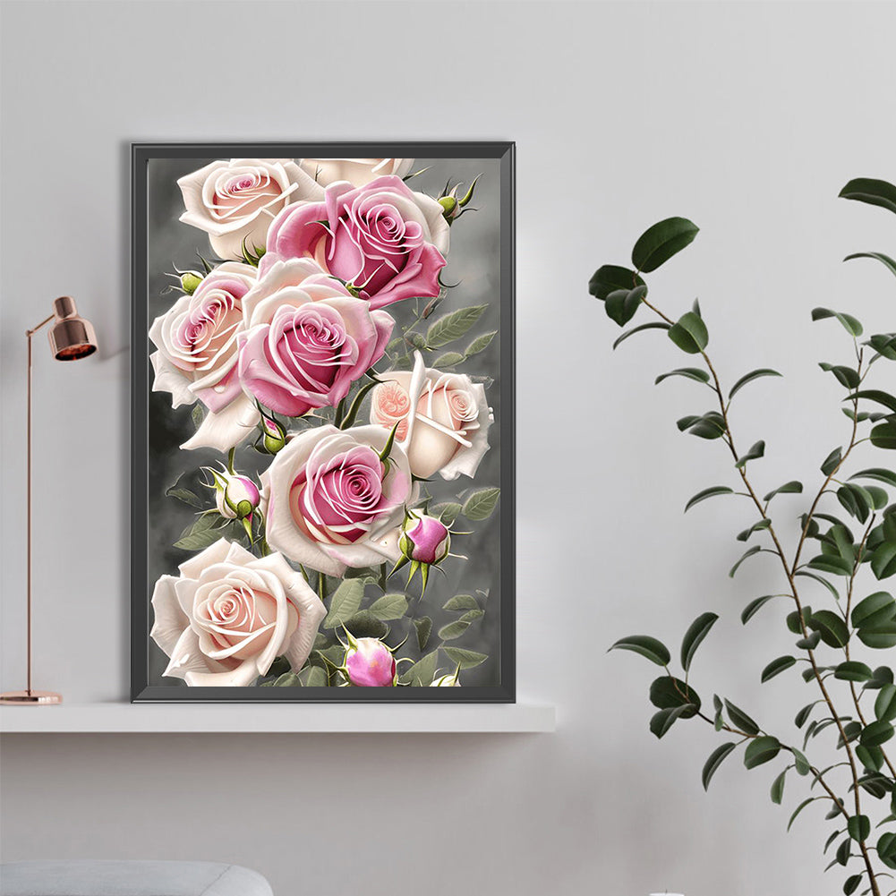 Pale Pink Rose - Full Round Drill Diamond Painting 40*60CM