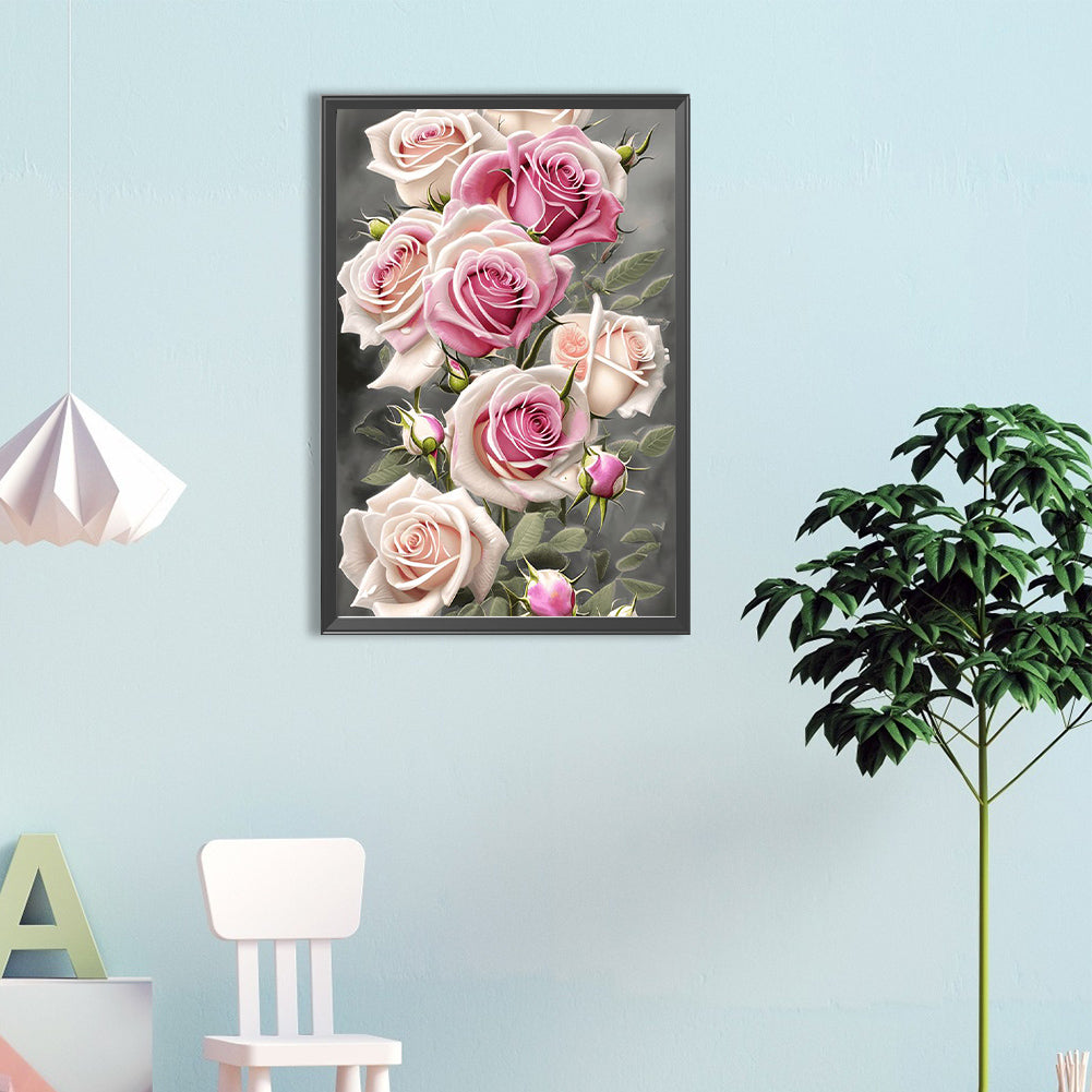 Pale Pink Rose - Full Round Drill Diamond Painting 40*60CM