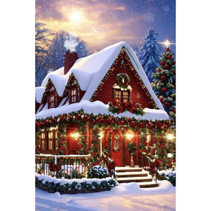 Snow House - Full Round Drill Diamond Painting 40*60CM