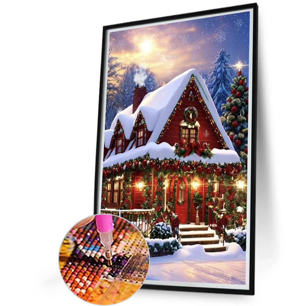 Snow House - Full Round Drill Diamond Painting 40*60CM