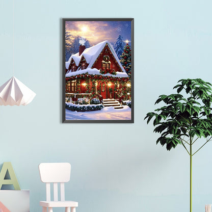 Snow House - Full Round Drill Diamond Painting 40*60CM