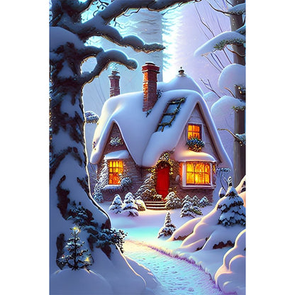 Snow House - Full Round Drill Diamond Painting 40*60CM