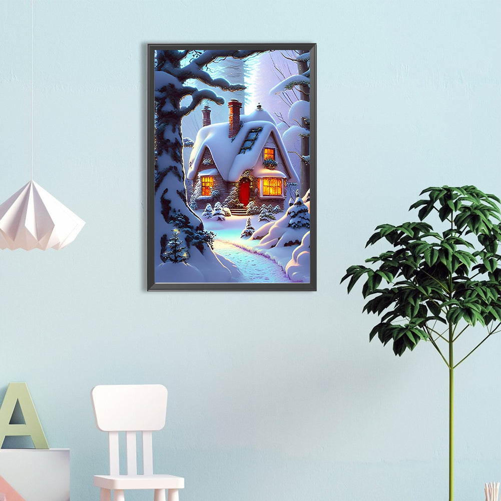 Snow House - Full Round Drill Diamond Painting 40*60CM