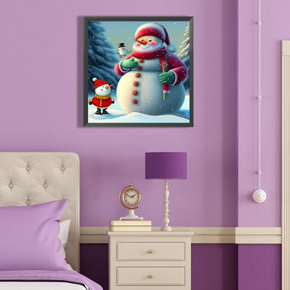 Snowman - Full Round Drill Diamond Painting 40*40CM