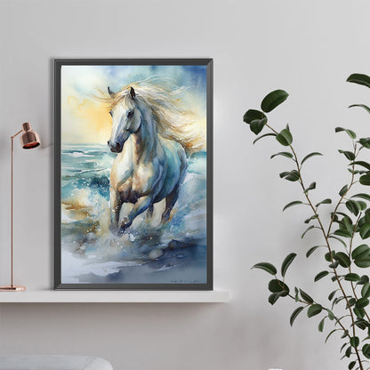White Horse - Full Round Drill Diamond Painting 40*60CM