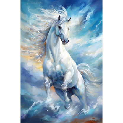 White Horse - Full Round Drill Diamond Painting 40*60CM