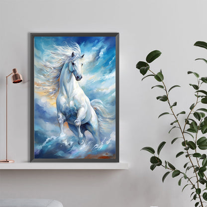 White Horse - Full Round Drill Diamond Painting 40*60CM