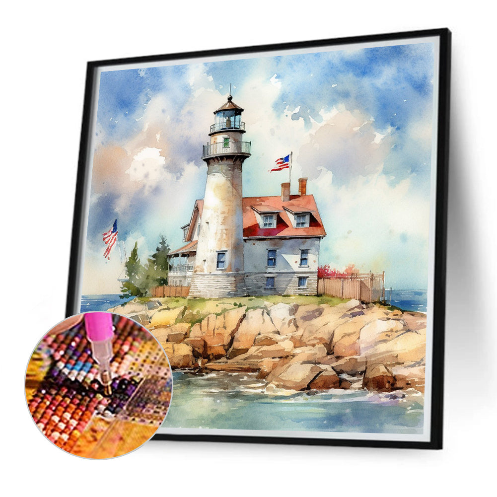 Lighthouse - Full Round Drill Diamond Painting 40*40CM