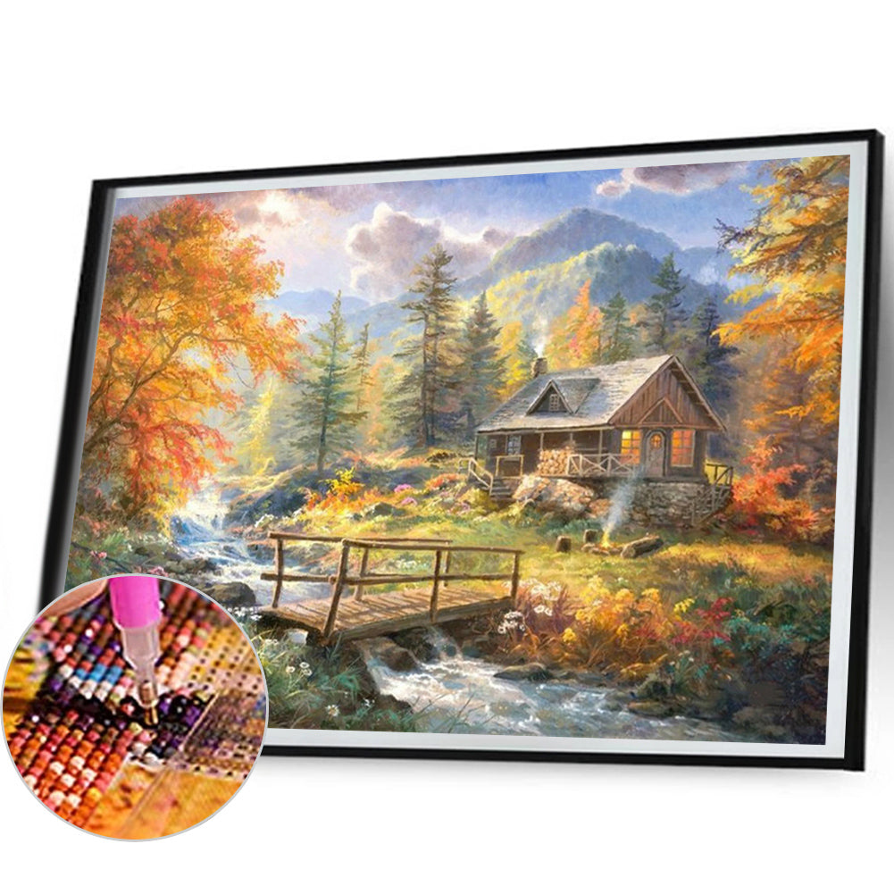 Countryside Mountains - Full Round Drill Diamond Painting 50*40CM