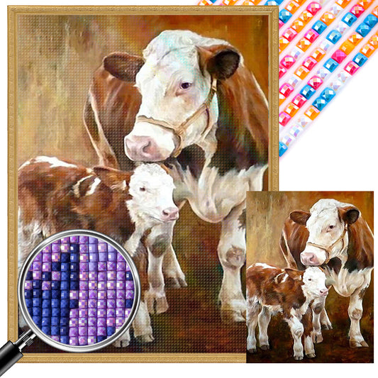 Two Cows - Full Square Drill Diamond Painting 45*60CM