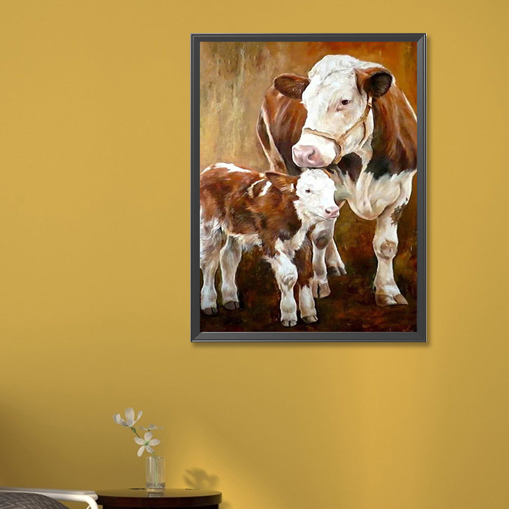 Two Cows - Full Square Drill Diamond Painting 45*60CM