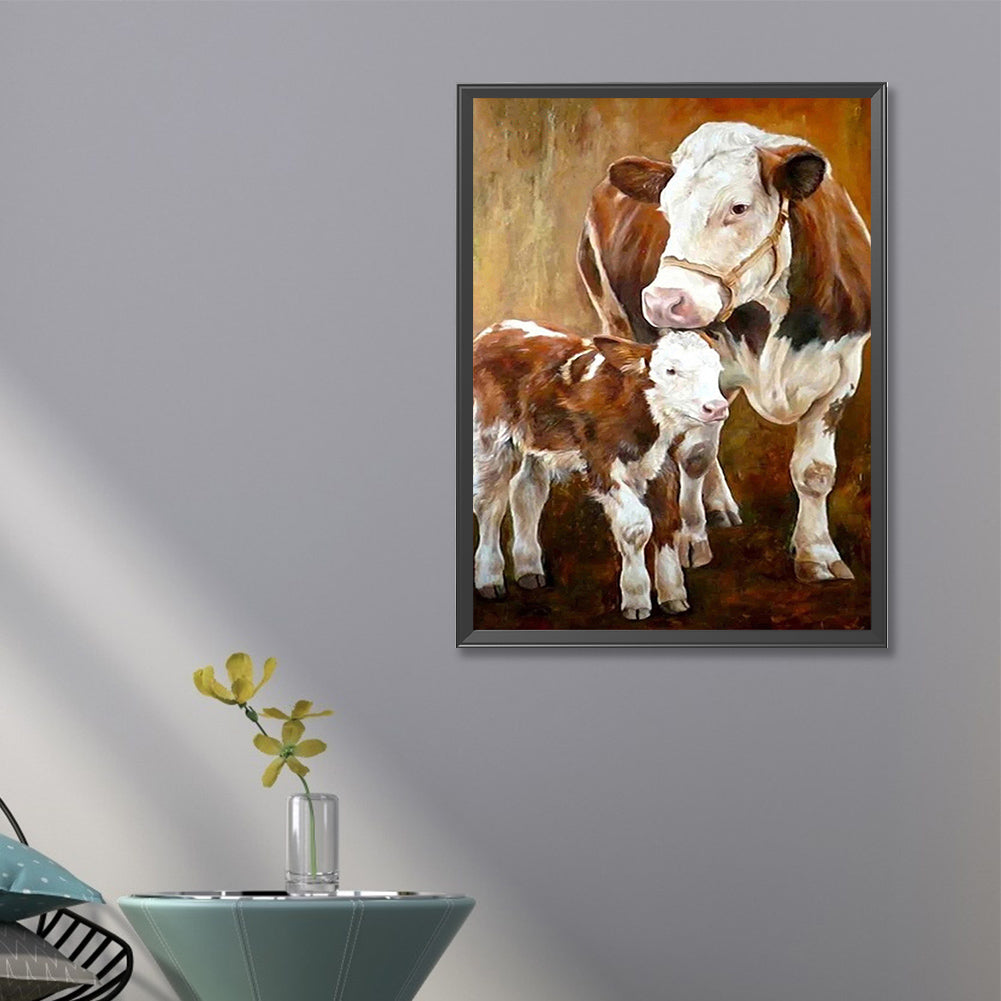 Two Cows - Full Square Drill Diamond Painting 45*60CM