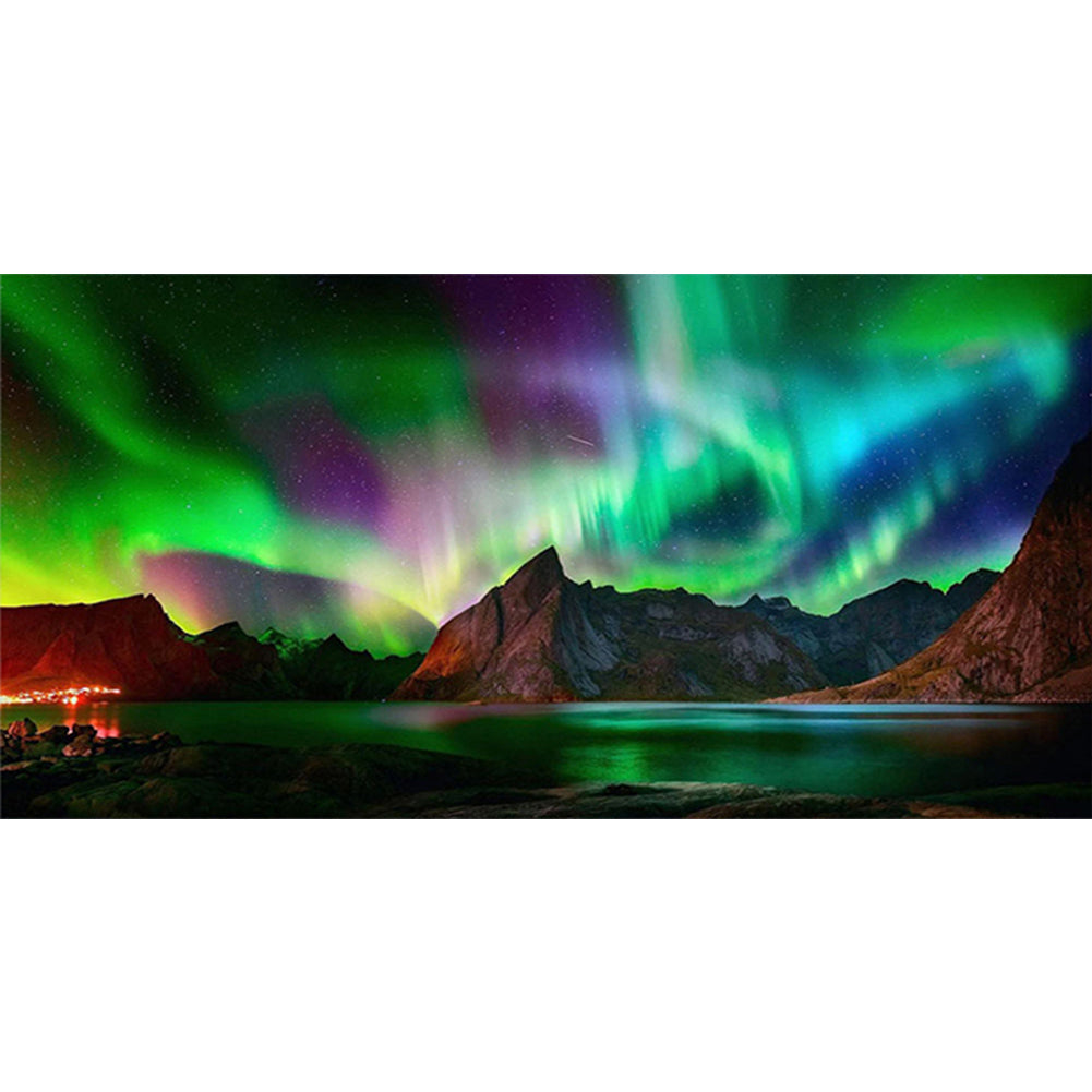 Aurora At Night - Full Square Drill Diamond Painting 80*40CM