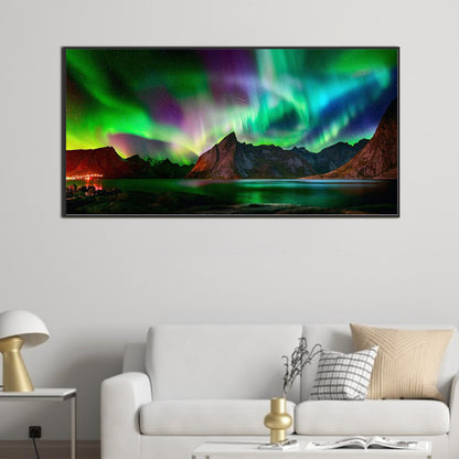 Aurora At Night - Full Square Drill Diamond Painting 80*40CM