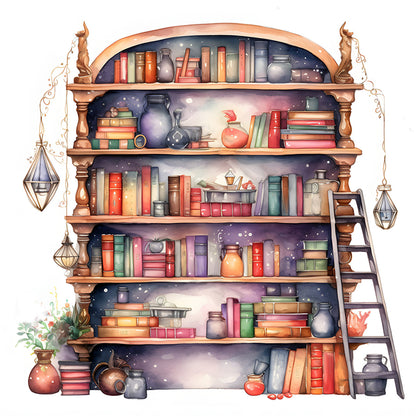 Bookshelf - 11CT Stamped Cross Stitch 60*60CM