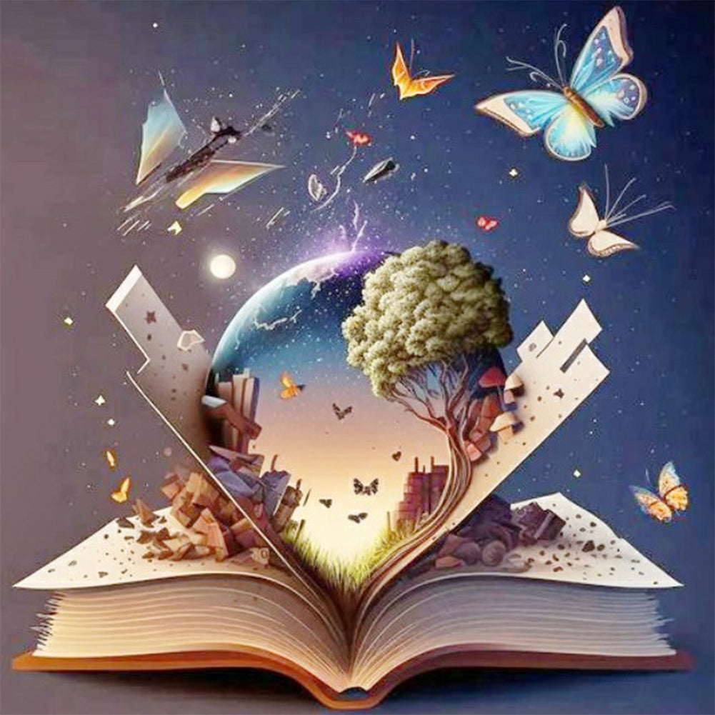 Book World - Full Round Drill Diamond Painting 40*40CM
