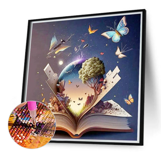 Book World - Full Round Drill Diamond Painting 40*40CM