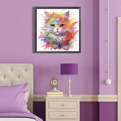 Colorful Fried Cat - Full Round Drill Diamond Painting 40*40CM