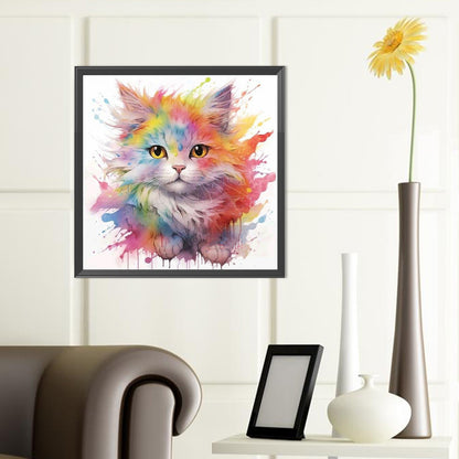 Colorful Fried Cat - Full Round Drill Diamond Painting 40*40CM