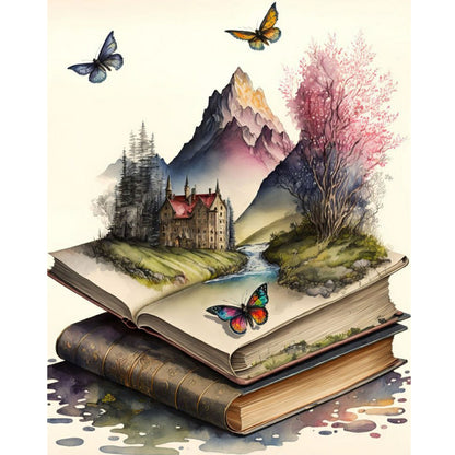 Book World - Full Round Drill Diamond Painting 40*50CM