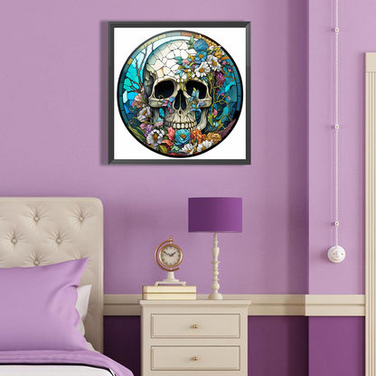 Flowers Skull - Full Round Drill Diamond Painting 40*40CM
