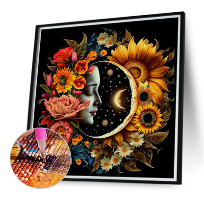 Celestial Bodies, Sun And Moon - Yin And Yang Zodiac Signs - Full Round Drill Diamond Painting 40*40CM