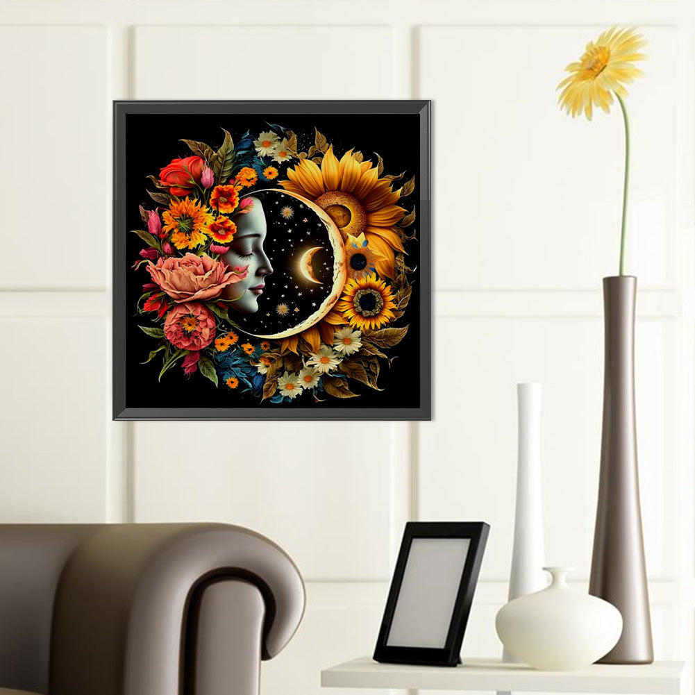 Celestial Bodies, Sun And Moon - Yin And Yang Zodiac Signs - Full Round Drill Diamond Painting 40*40CM