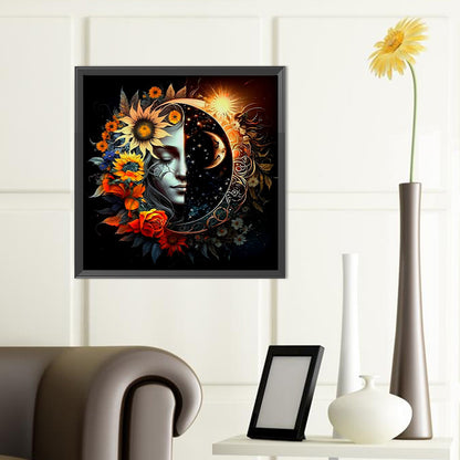 Celestial Bodies, Sun And Moon - Yin And Yang Zodiac Signs - Full Round Drill Diamond Painting 40*40CM