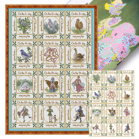 Twelfth Day Of Christmas - 14CT Stamped Cross Stitch 64*82CM(Joy Sunday)