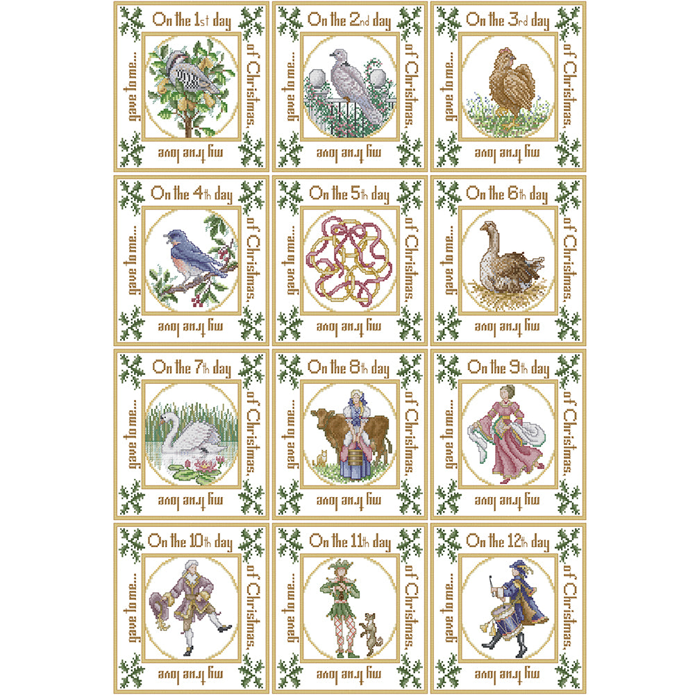 Twelfth Day Of Christmas - 14CT Stamped Cross Stitch 64*82CM(Joy Sunday)