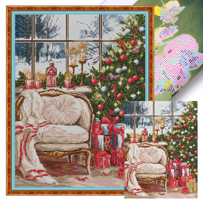 Decorate For Christmas - 14CT Stamped Cross Stitch 44*59CM(Joy Sunday)