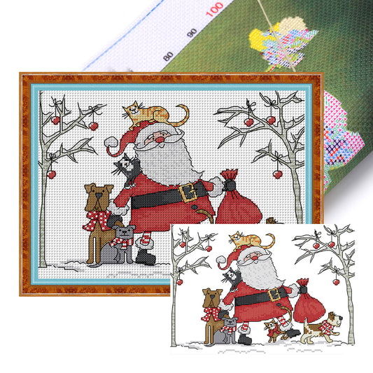 Santa Claus - 14CT Stamped Cross Stitch 29*22CM(Joy Sunday)