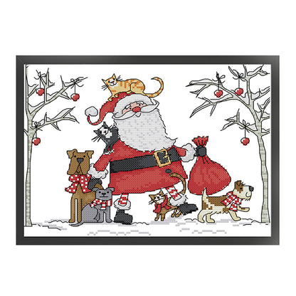 Santa Claus - 14CT Stamped Cross Stitch 29*22CM(Joy Sunday)