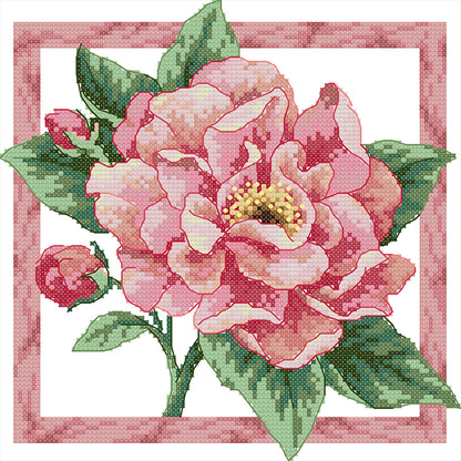 Peonies In Bloom - 14CT Stamped Cross Stitch 26*26CM(Joy Sunday)