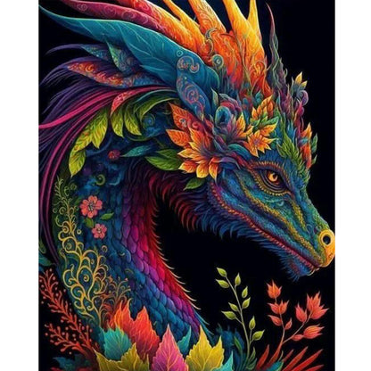 Flower Dragon - Full Round Drill Diamond Painting 40*50CM