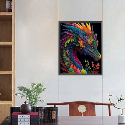 Flower Dragon - Full Round Drill Diamond Painting 40*50CM