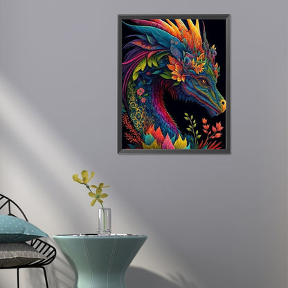 Flower Dragon - Full Round Drill Diamond Painting 40*50CM