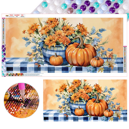 Pumpkin Sunflower - Full Round Drill Diamond Painting 80*40CM