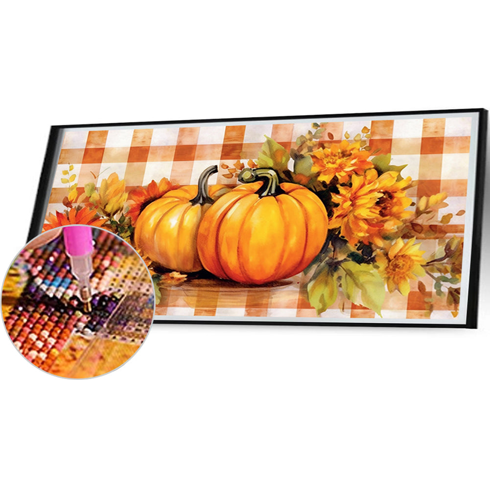 Pumpkin Sunflower - Full Round Drill Diamond Painting 80*40CM