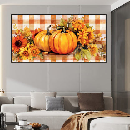 Pumpkin Sunflower - Full Round Drill Diamond Painting 80*40CM