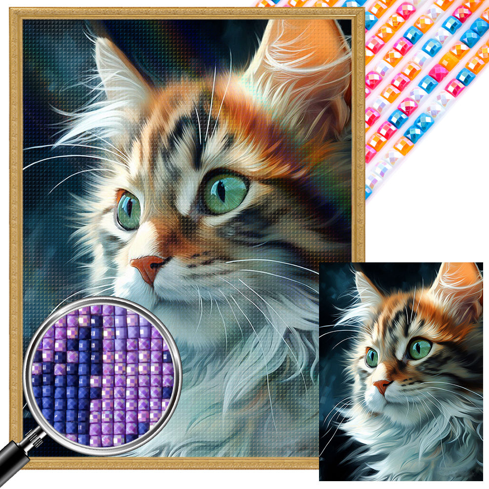 Cat - Full AB Dril Square Diamond Painting 30*40CM