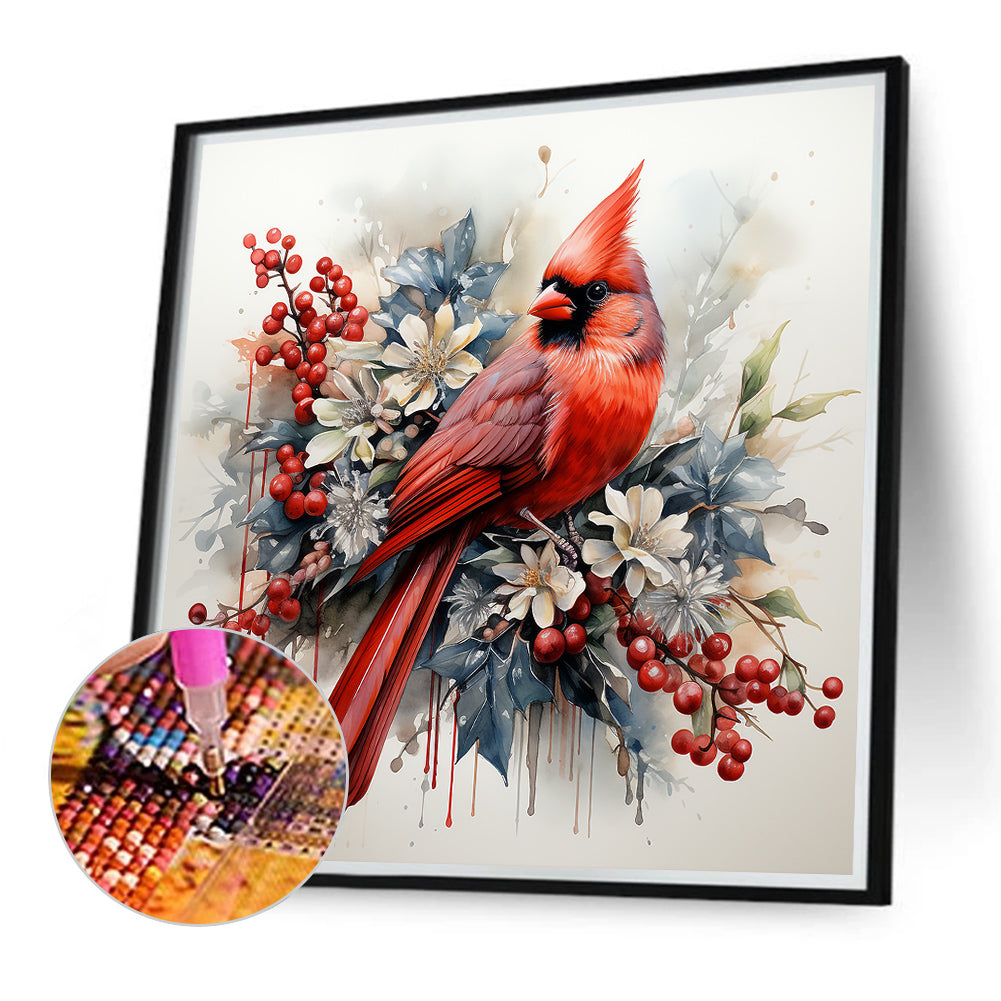 Cardinal On Tree Branch - Full Round Drill Diamond Painting 40*40CM