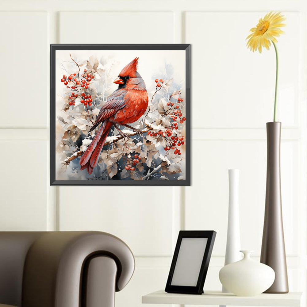 Cardinal On Tree Branch - Full Round Drill Diamond Painting 40*40CM