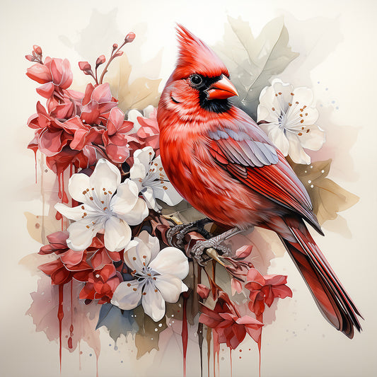 Cardinal On Tree Branch - Full Round Drill Diamond Painting 40*40CM