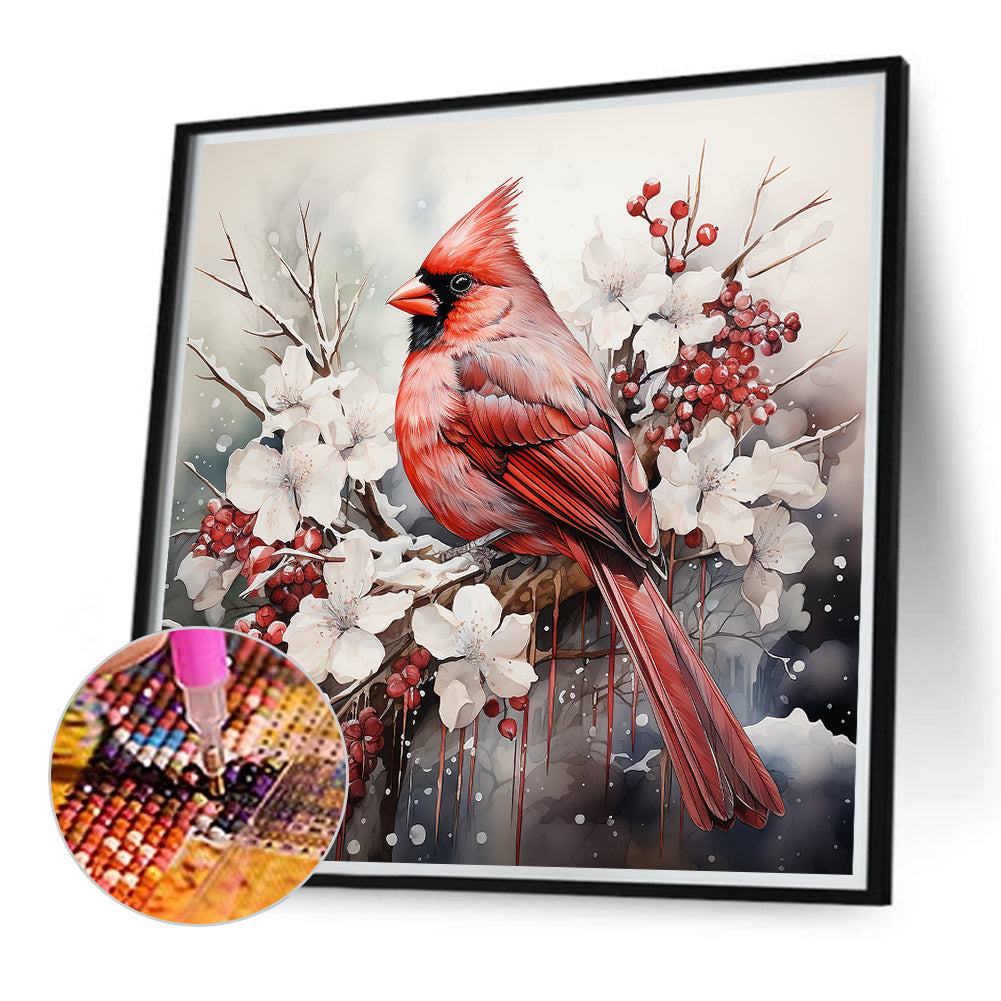 Cardinal On Tree Branch - Full Round Drill Diamond Painting 40*40CM