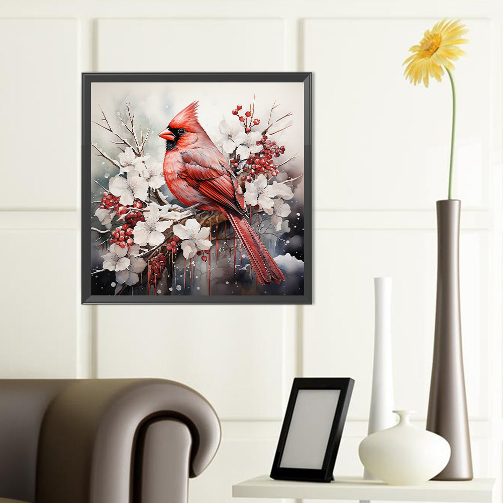 Cardinal On Tree Branch - Full Round Drill Diamond Painting 40*40CM