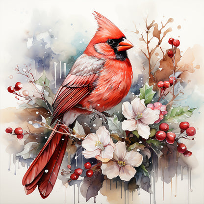 Cardinal On Tree Branch - Full Round Drill Diamond Painting 40*40CM